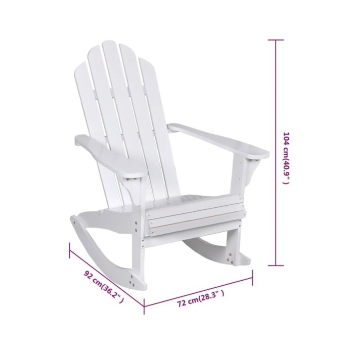 Chaise à bascule de jardin Bois Blanc