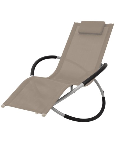 Chaise longue géométrique d'extérieur Acier Taupe