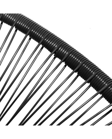 Chaise de jardin forme de lune Résine tressée Noir