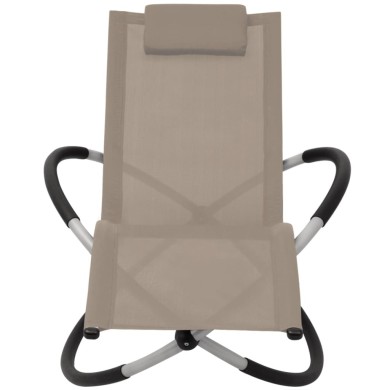 Chaise longue géométrique d'extérieur Acier Taupe
