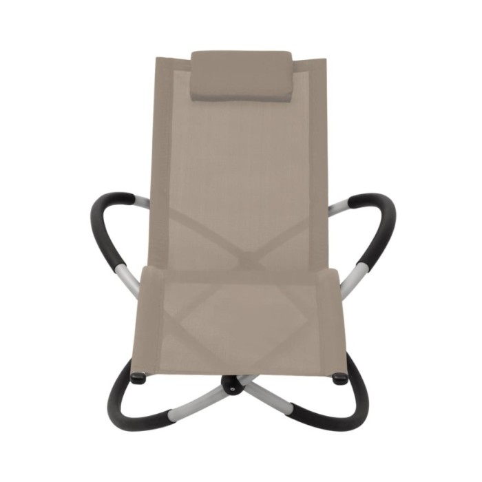 Chaise longue géométrique d'extérieur Acier Taupe