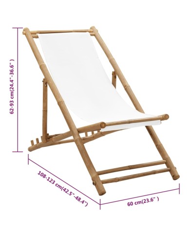 Chaise de terrasse Bambou et toile
