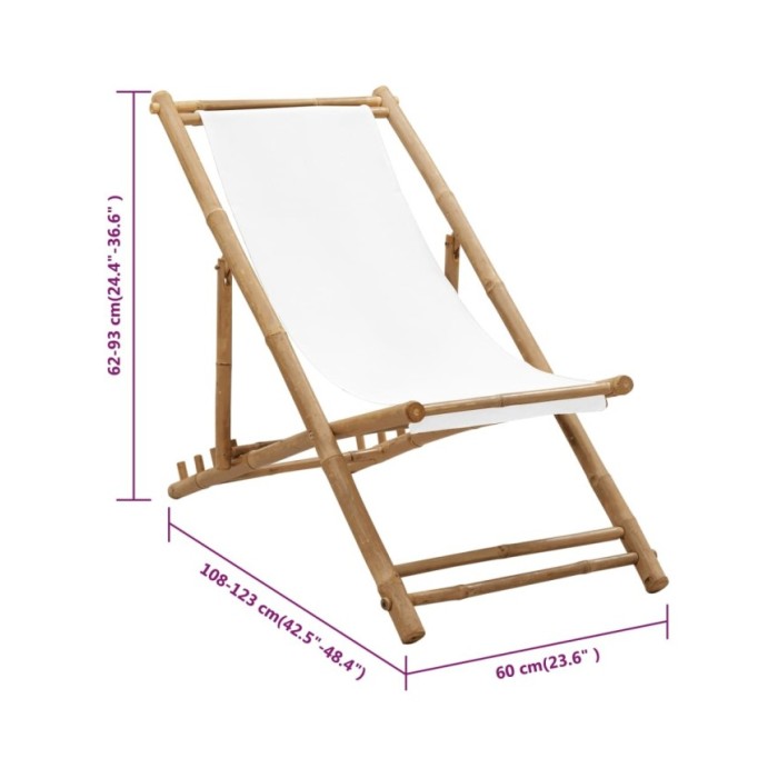 Chaise de terrasse Bambou et toile