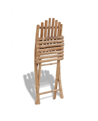 Chaises pliables de jardin 2 pcs Bambou