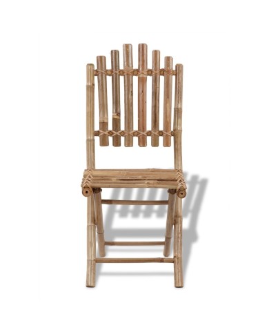 Chaises pliables de jardin 2 pcs Bambou