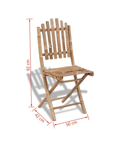 Chaises pliables de jardin 2 pcs Bambou
