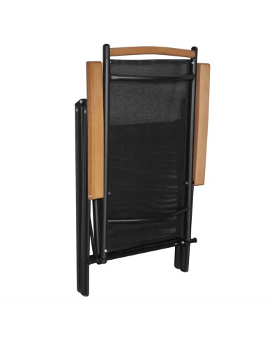 Chaises pliables de jardin 4 pcs Aluminium et textilène Noir