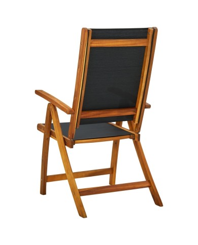 Chaises pliables de jardin 2 pcs Bois d'acacia et textilène