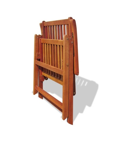 Chaises pliables de jardin 2 pcs Bois solide d'acacia Marron