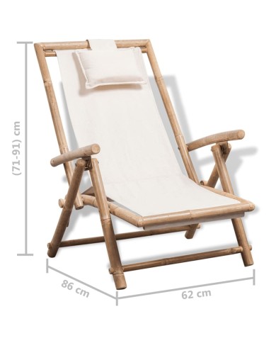 Chaise de terrasse d'extérieur Bambou