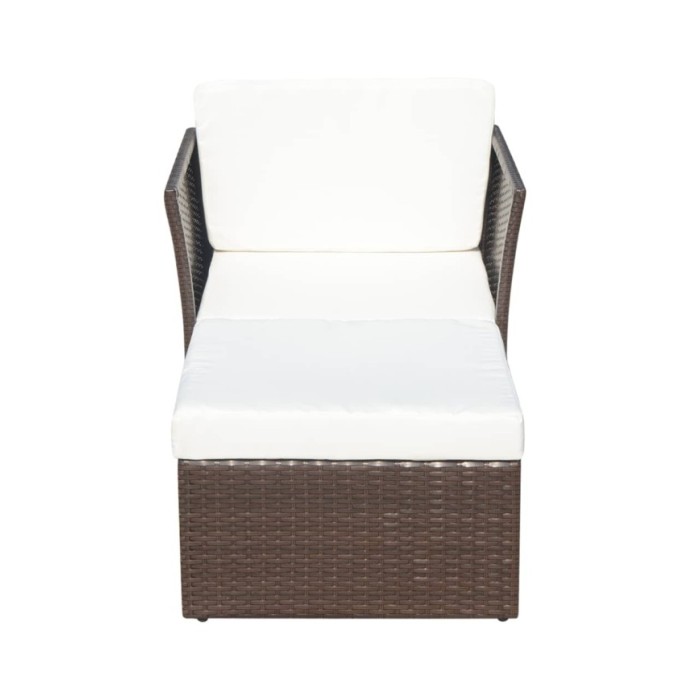 Chaise de jardin avec tabouret Marron Résine tressée 