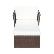 Chaise de jardin avec tabouret Marron Résine tressée 