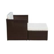 Chaise de jardin avec tabouret Marron Résine tressée 