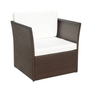 Chaise de jardin avec tabouret Marron Résine tressée 