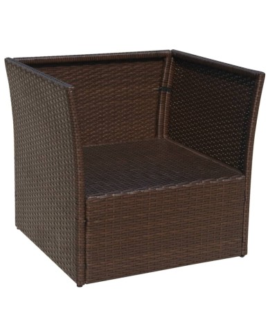 Chaise de jardin avec tabouret Marron Résine tressée 