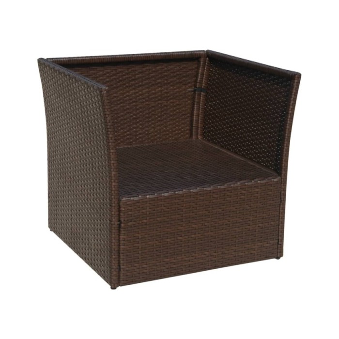 Chaise de jardin avec tabouret Marron Résine tressée 