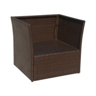 Chaise de jardin avec tabouret Marron Résine tressée 