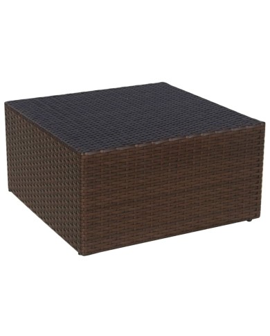 Chaise de jardin avec tabouret Marron Résine tressée 
