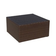 Chaise de jardin avec tabouret Marron Résine tressée 