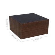 Chaise de jardin avec tabouret Marron Résine tressée 