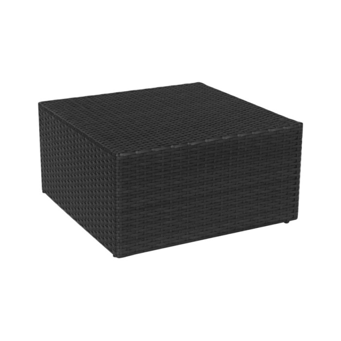 Chaise de jardin avec tabouret Noir Résine tressée 