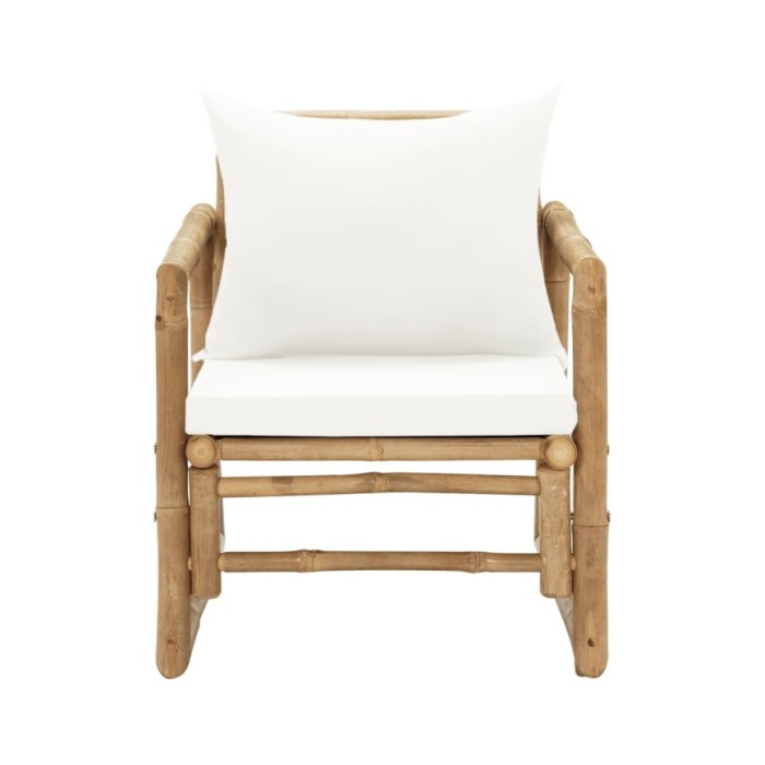 Chaises de jardin 2 pcs avec coussins et oreillers Bambou