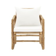 Chaises de jardin 2 pcs avec coussins et oreillers Bambou