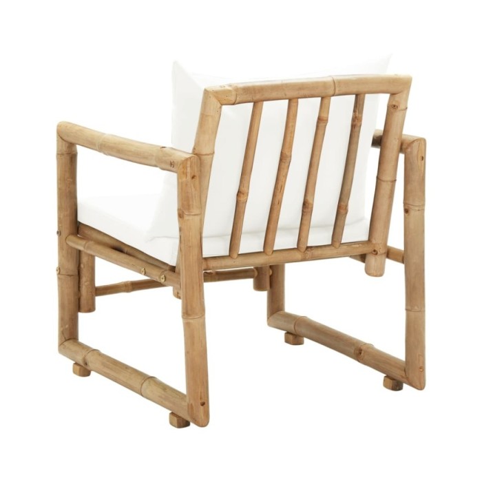 Chaises de jardin 2 pcs avec coussins et oreillers Bambou