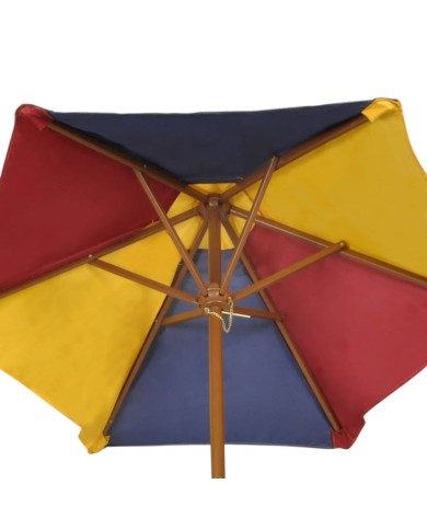 Table et bancs de pique-nique avec parasol pour enfants Bois
