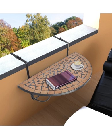Table suspendue de balcon Terre cuite Mosaïque 