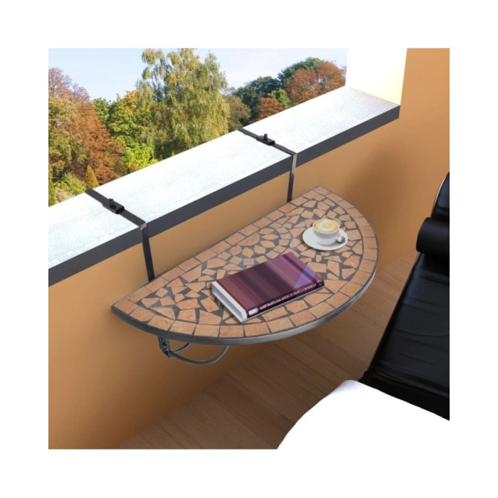 Table suspendue de balcon Terre cuite Mosaïque 