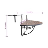 Table suspendue de balcon Terre cuite Mosaïque 
