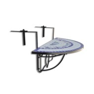Table suspendue de balcon Bleu et blanc Mosaïque 