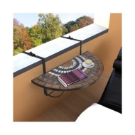 Table suspendue de balcon Terre cuite et blanc Mosaïque 