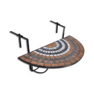 Table suspendue de balcon Terre cuite et blanc Mosaïque 