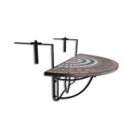 Table suspendue de balcon Terre cuite et blanc Mosaïque 