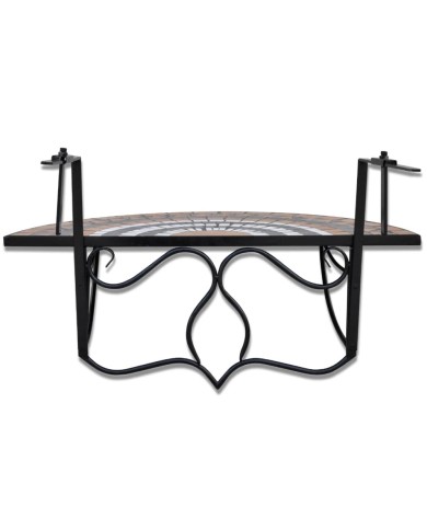 Table suspendue de balcon Terre cuite et blanc Mosaïque 
