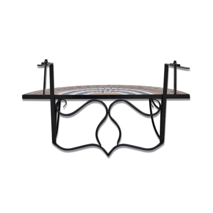 Table suspendue de balcon Terre cuite et blanc Mosaïque 