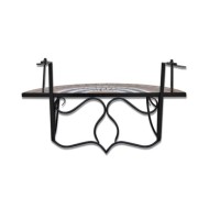 Table suspendue de balcon Terre cuite et blanc Mosaïque 