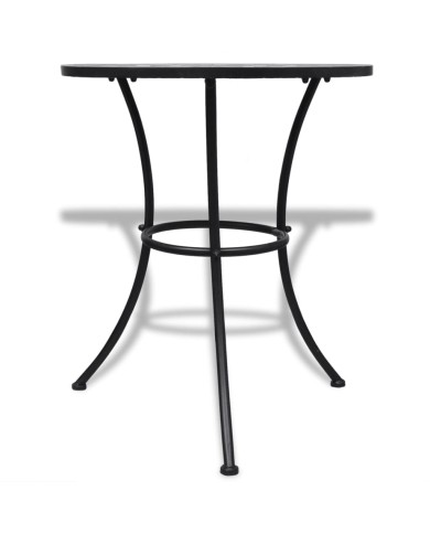 Table de bistro Terre cuite et blanc 60 cm Mosaïque 