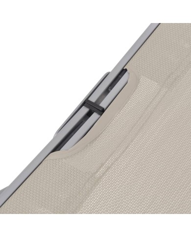 Chaises longues pliables 2 pcs Crème Textilène
