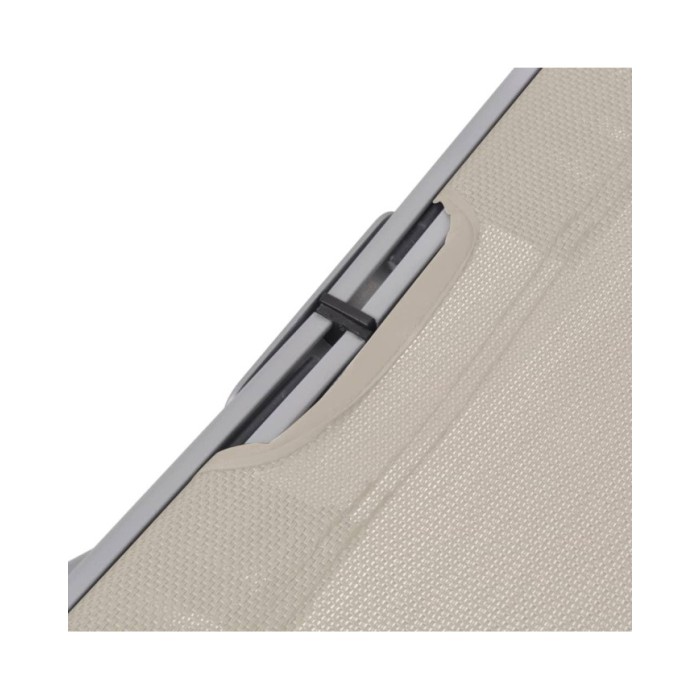 Chaises longues pliables 2 pcs Crème Textilène