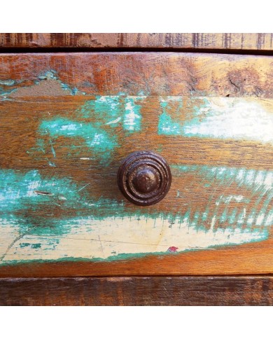 Table basse avec bord incurvé et 1 tiroir Bois de récupération 