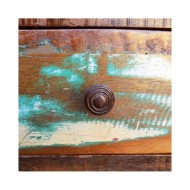 Table basse avec bord incurvé et 1 tiroir Bois de récupération 