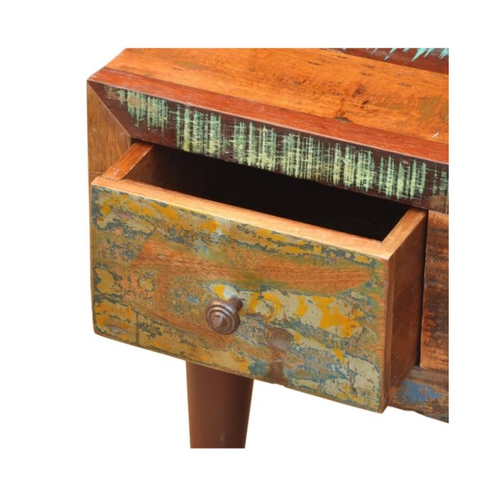 Table basse avec bord incurvé et 1 tiroir Bois de récupération 