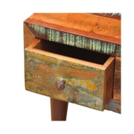 Table basse avec bord incurvé et 1 tiroir Bois de récupération 