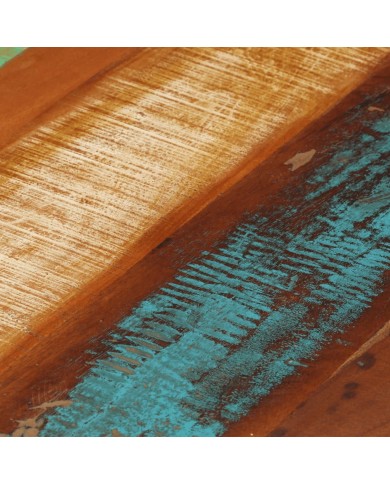 Table basse ronde 68x37 cm Bois de récupération massif