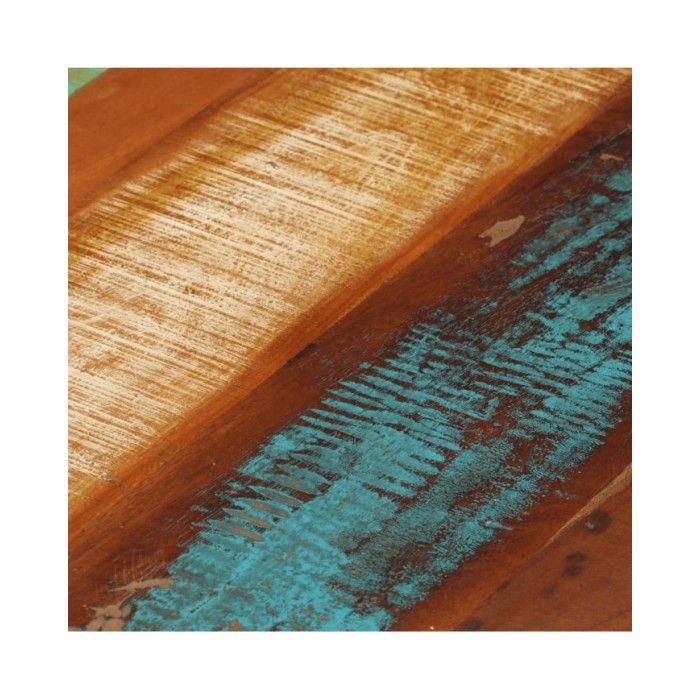 Table basse ronde 68x37 cm Bois de récupération massif