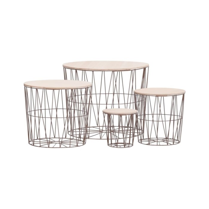 Tables basses 4 pcs Cuivre