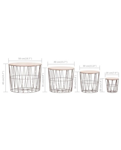 Tables basses 4 pcs Cuivre